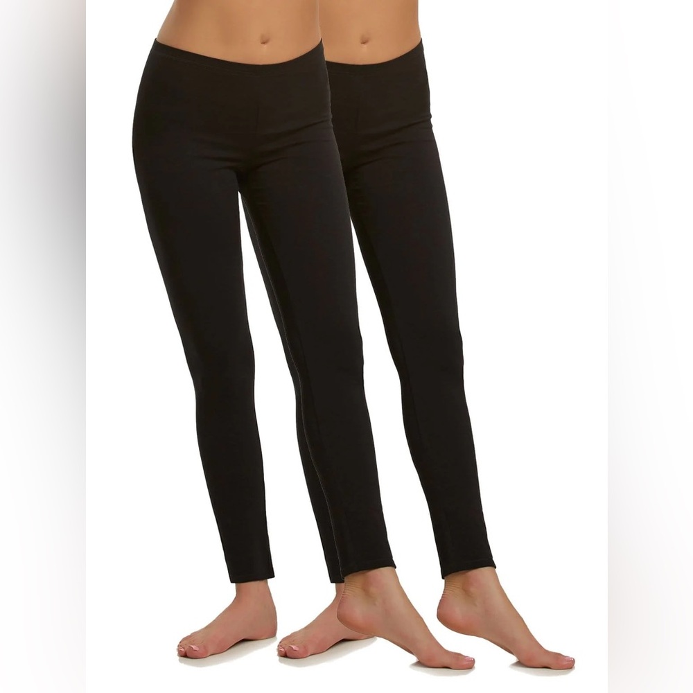 Cotton Modal Lightweight Leggings 2-Pack Size Small